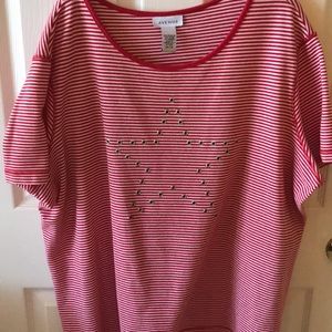 Red striped top. Plus size